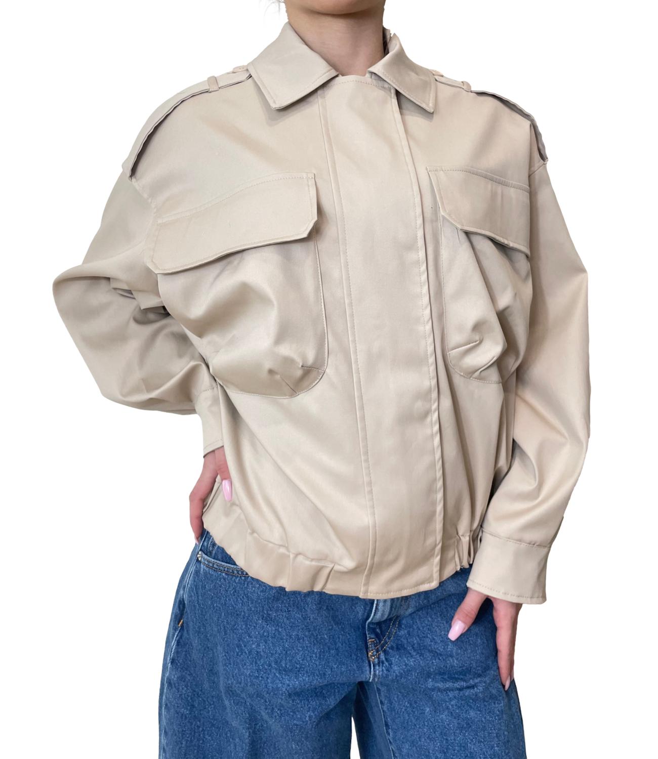 Vicolo Giacca Bomber Beige Donna