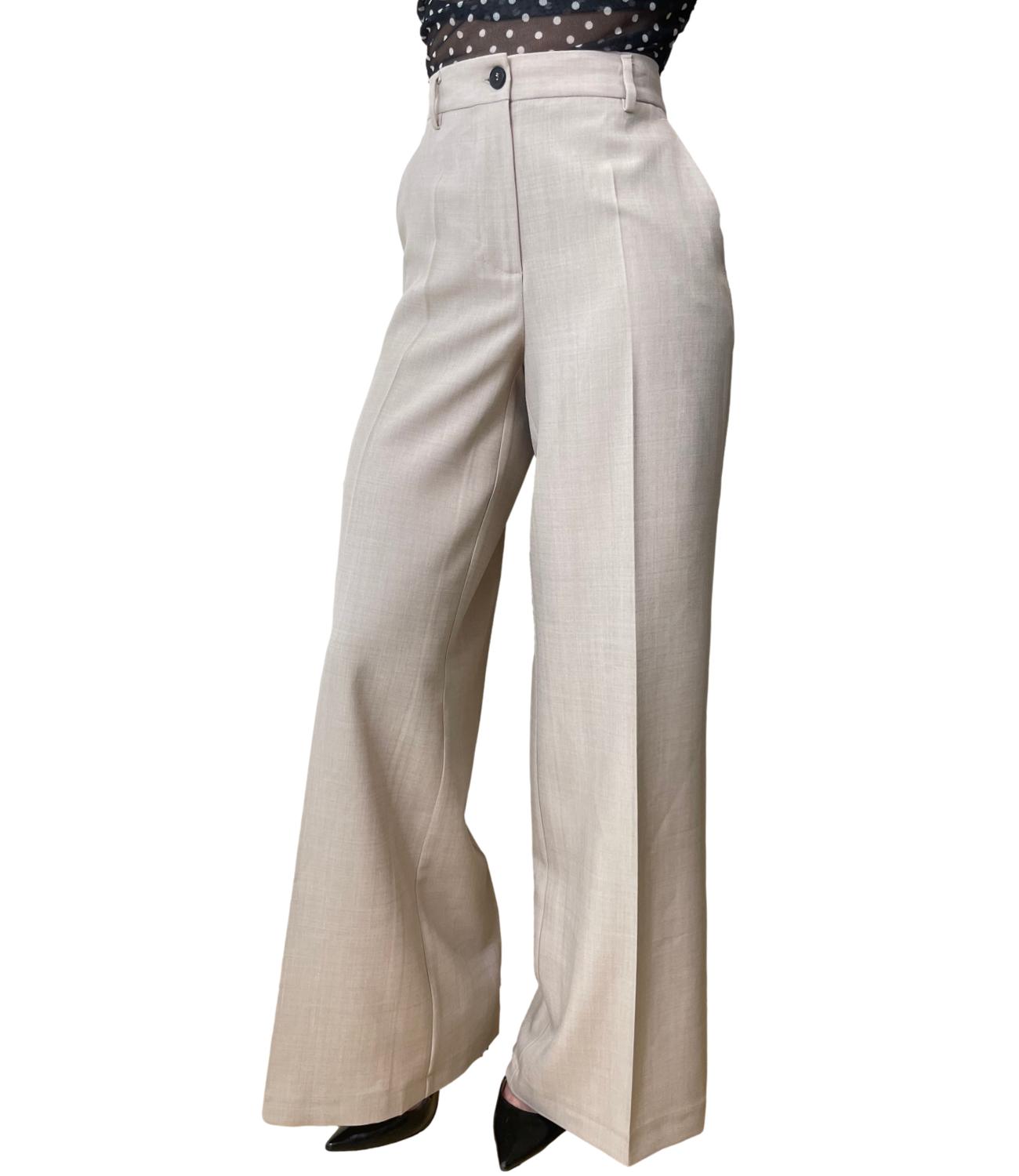 Vicolo Pantalone Palazzo Beige Donna