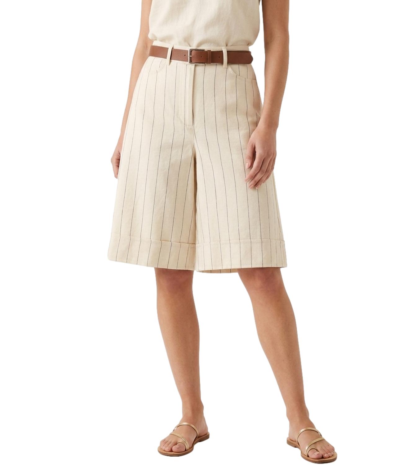 Vicolo Bermuda Gessato Panna Donna