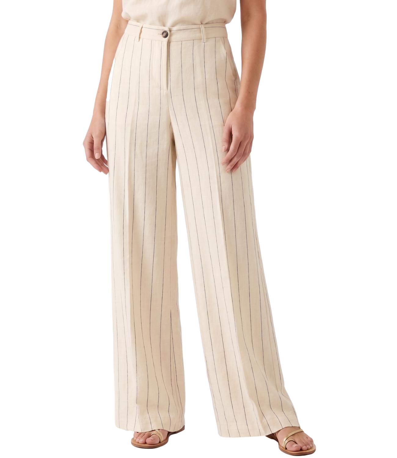 Vicolo Pantalone Gessato Panna Donna