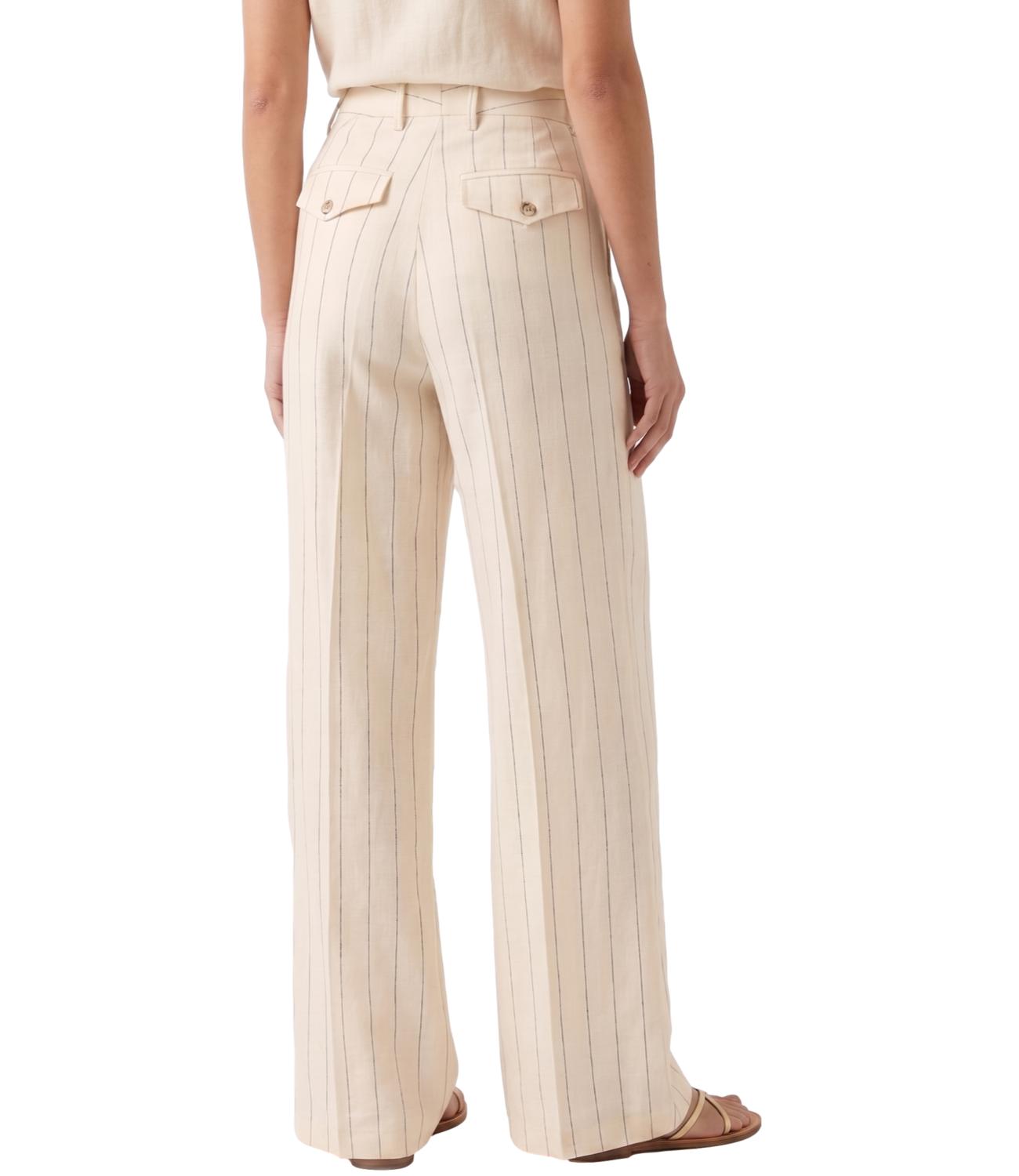 Vicolo Pantalone Gessato Panna Donna