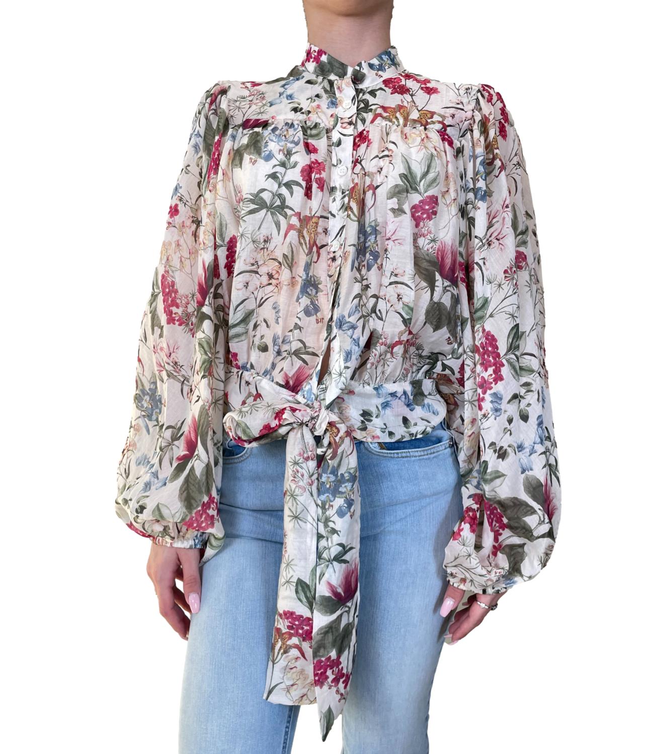 Vicolo Top Burro Floreale Donna