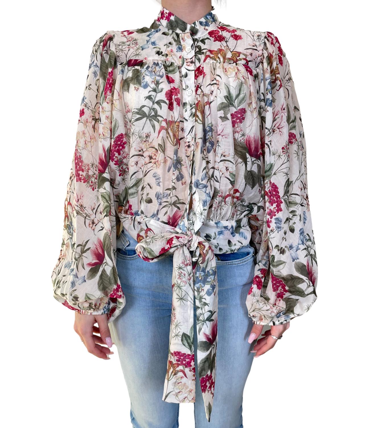 Vicolo Top Burro Floreale Donna