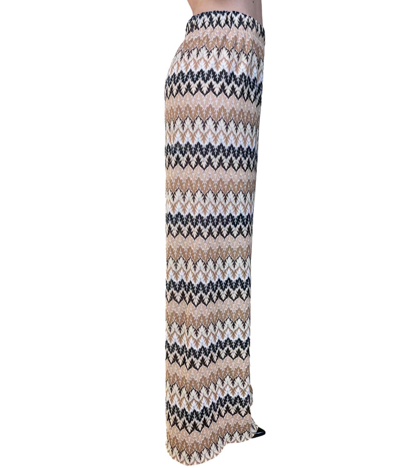 VICOLO pantalone beige fantasia donna