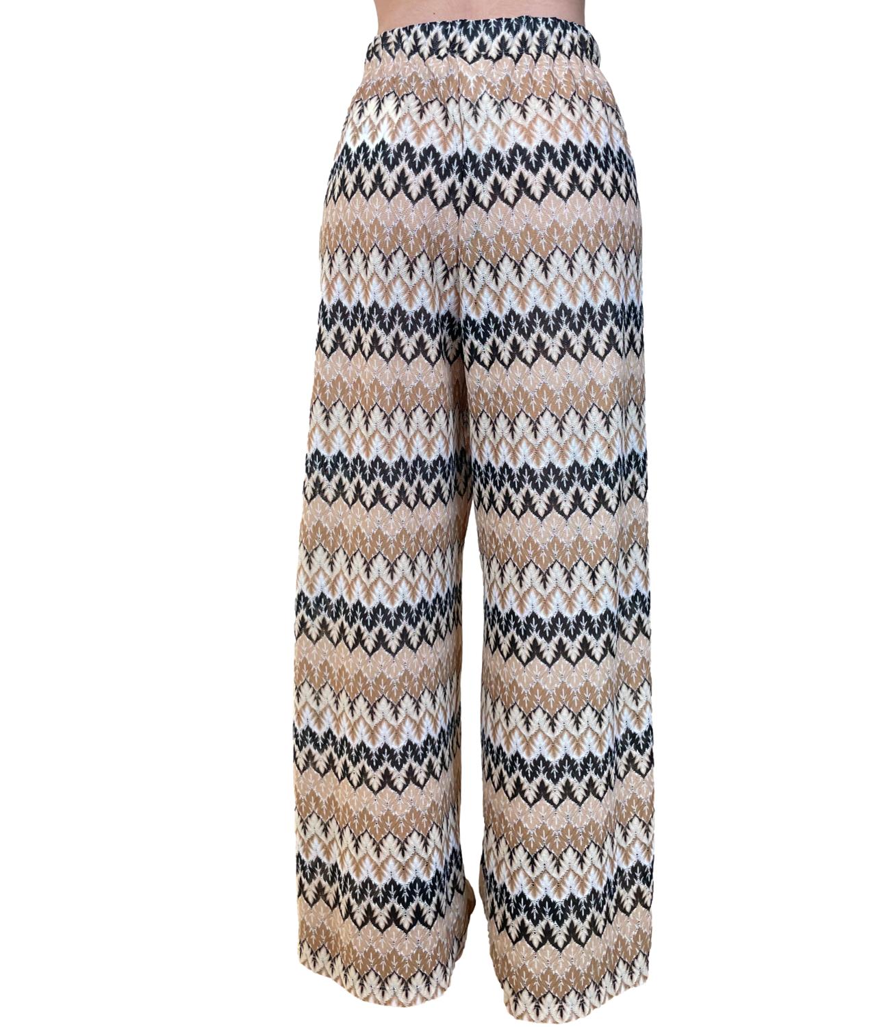 VICOLO pantalone beige fantasia donna