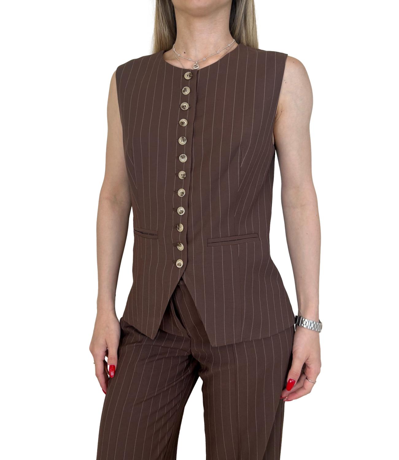 Vicolo Giacca Gilet Moro Gessato Donna