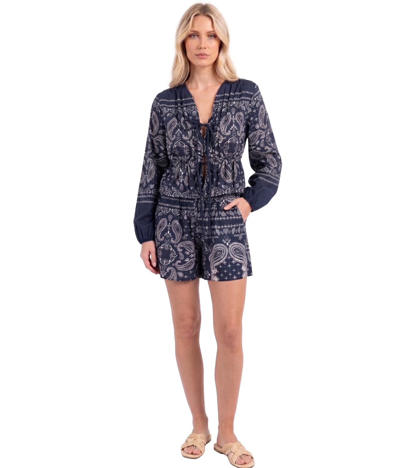 Vicolo Top Bandana Blu Donna