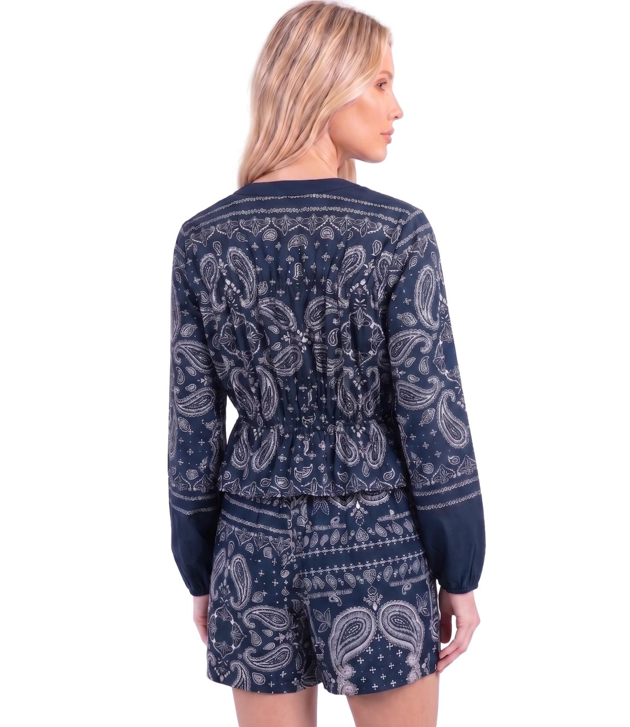 Vicolo Top Bandana Blu Donna