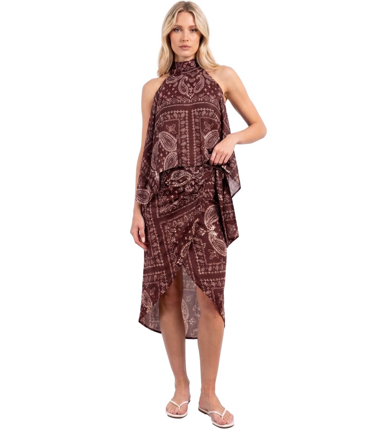 Vicolo Gonna Bandana Bordeaux Donna