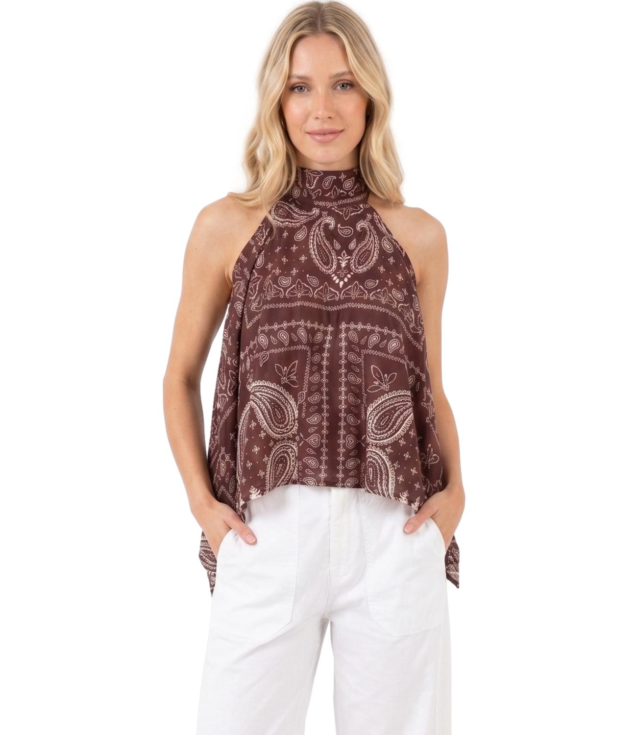 Vicolo Top Bandana Bordeaux Donna