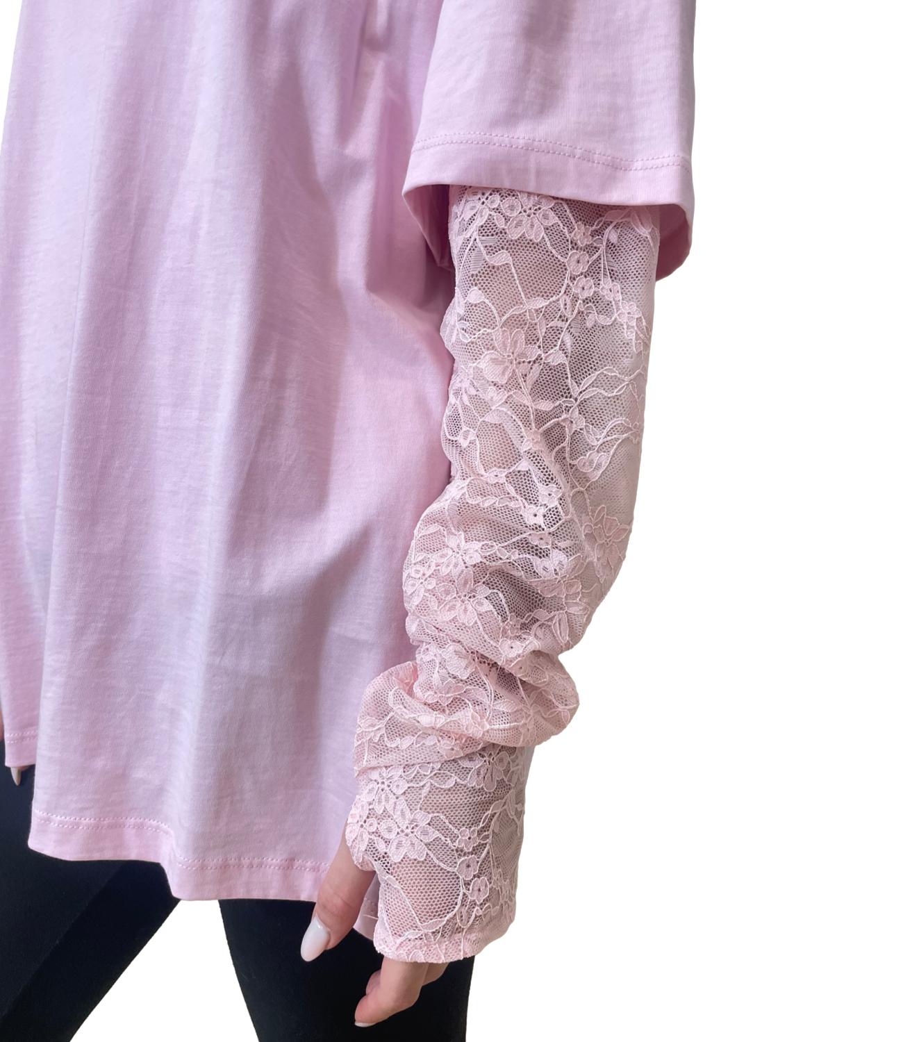 Vicolo T-shirt Pizzo Rosa Donna
