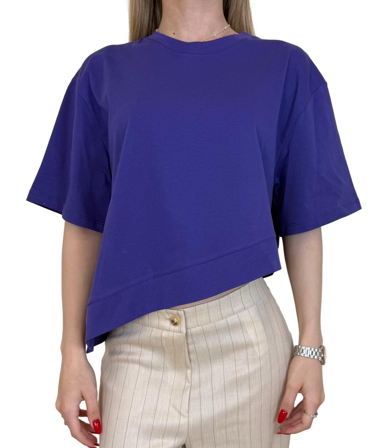 Vicolo T-shirt Asimmetrica Viola Donna