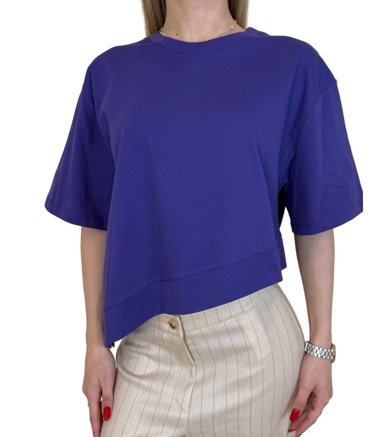 Vicolo T-shirt Asimmetrica Viola Donna